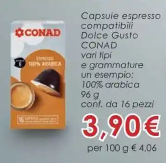 Conad Conad Capsule espresso compatibili vari tipi offerta