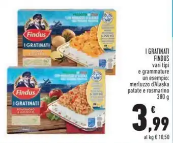 Conad Findus I Gratinati vari tipi e grammature 380 g offerta