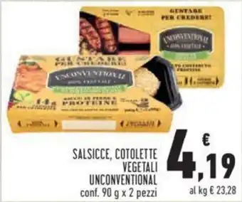 Conad Unconventional Salsicce, Cotolette Vegetali 90 g x 2 pezzi offerta