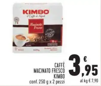 Conad Kimbo Caffè Macinato Fresco 250 g x 2 pezzi offerta