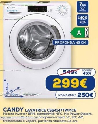 Euronics Candy Lavatrice CSS4147TWMCE offerta