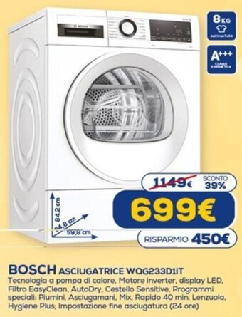 Bosch Asciugatrice WQG233D1IT
