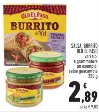Conad Old El Paso Salsa, Burrito vari tipi salsa guacamole 320 g offerta