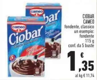 Conad Cameo Ciobar fondente, classico fondente 115 g 5 buste offerta