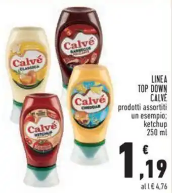 Conad Calvé Linea Top Down prodotti assortiti ketchup 250 ml offerta