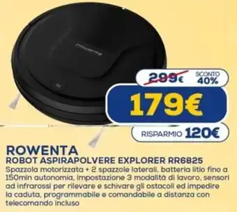 Euronics Rowenta Robot Aspirapolvere Explorer RR6825 offerta