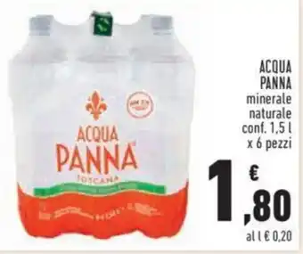 Conad Panna Acqua minerale naturale 1,5 l x 6 pezzi offerta