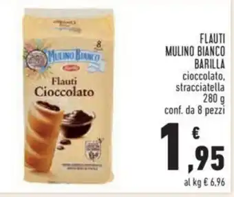 Conad Barilla Mulino Bianco Flauti cioccolato, stracciatella 280 g 8 pezzi offerta