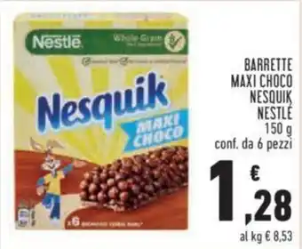 Conad Nestlé Nesquik Barrette Maxi Choco 150 g 6 pezzi offerta