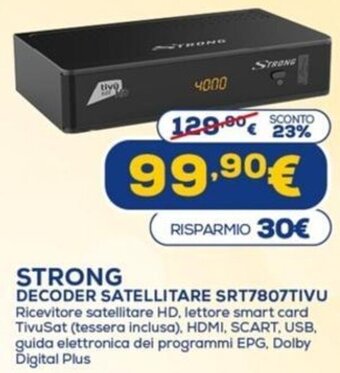 Euronics Strong Decoder Satellitare SRT7807TIVU offerta