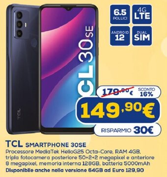 Euronics TCL Smartphone 30SE offerta
