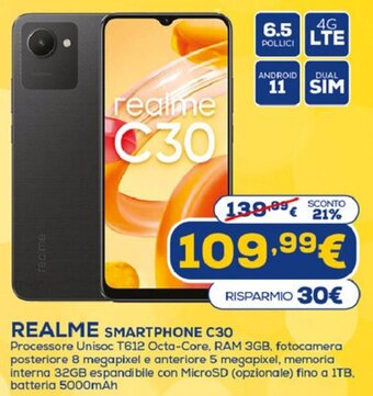 Euronics Realme Smartphone C30 offerta