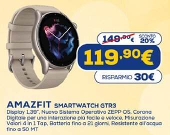 Euronics Amazfit Smartwatch GTR3 offerta