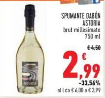 Conad Astoria Spumante Dabón brut millesimato 750 ml offerta