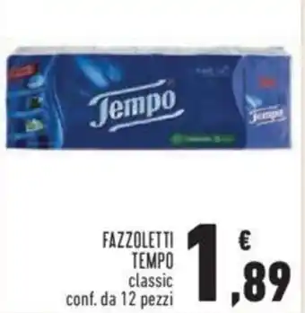 Conad Tempo Fazzoletti classic 12 pezzi offerta
