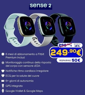 Euronics Fitbit Sense 2 offerta