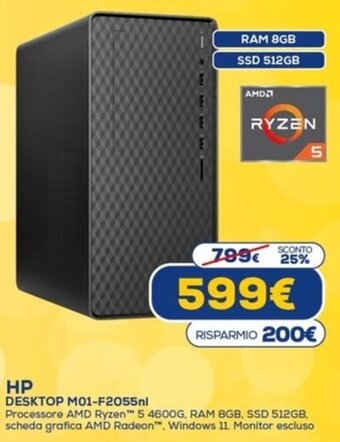 Euronics HP Desktop M01-F2055nl offerta