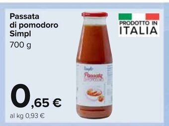 Carrefour Passata di pomodoro Simpl 700 g offerta