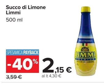 Carrefour Limmi Succo di Limone 500 ml offerta