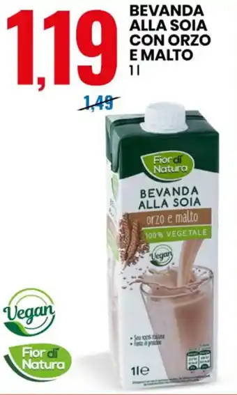 Eurospin Fior di Natura Bevanda Alla Soia Con Orzo e Malto 1 L offerta