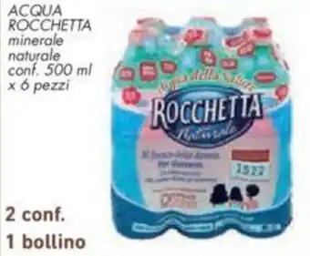 Conad Rocchetta Acqua minerale naturale conf. 500 ml x 6 pezzi offerta