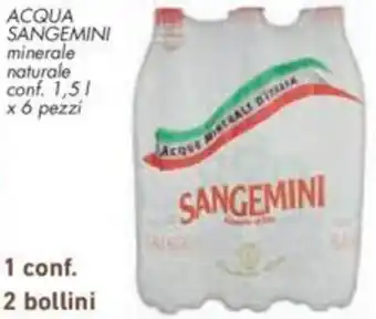 Conad Sangemini Acqua minerale naturale conf. 1,5 l x 6 pezzi offerta