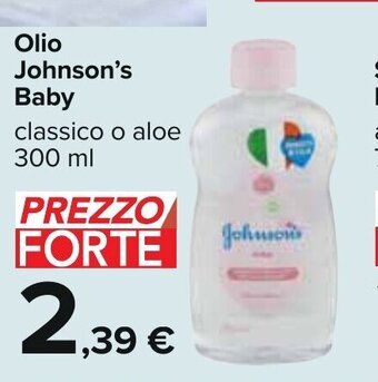 Carrefour Johnson's Olio Baby classico o aloe 300 ml offerta