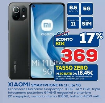 Euronics Xiaomi Smartphone Mi 11 Lite 5 G offerta