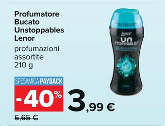 Carrefour Lenor Profumatore Bucato Unstoppables profumazioni assortite 210 g offerta