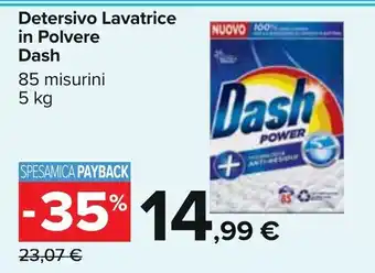 Carrefour Dash Detersivo Lavatrice in Polvere 85 misurini 5 kg offerta