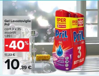 Carrefour Pril Gel Lavastoviglie conf 3 x 35 assortiti 1,89 l offerta