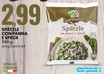 Eurospin Alpenspitz Spätzle con Panna e Speck 550 g offerta