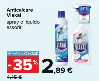Carrefour Viakal Anticalcare spray o liquido assortiti offerta