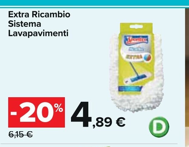 Testina Ricambio Per Lavapavimenti - In Cotone A Filo Continuo, Bianco, 300 Gr - Universale - Foto 6