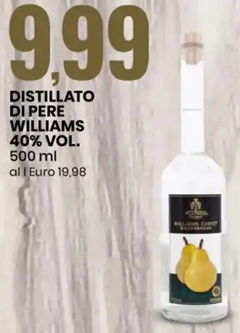 Eurospin Distillato di Pere Williams 40% Vol. 500 ml offerta
