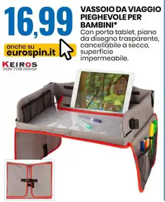 Eurospin Keiros Vassoio Da Viaggio Pieghevole per Bambini offerta