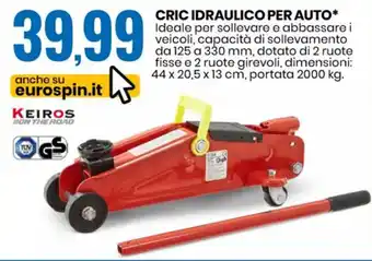 Eurospin Keiros Cric Idraulico per Auto offerta