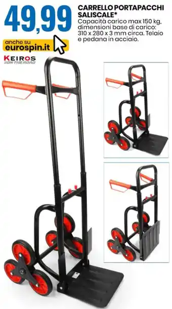 Eurospin Keiros Carrello Portapacchi Saliscale offerta