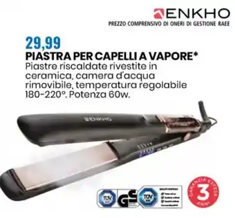 Eurospin Enkho Piastra per Capelli a Vapore offerta