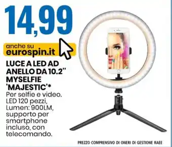 Eurospin Luce a Led ad Anello DA 10.2" Myselfie Majestic offerta