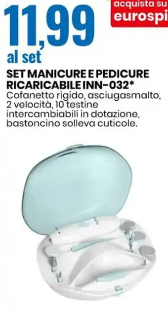 Set Manicure e Pedicure Ricaricabile Inn-032