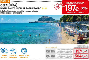 Eurospin Cefalù (PA) Hotel Santa Lucia Le Sabbie D'Oro offerta