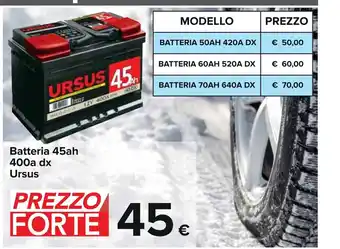 Carrefour Batteria 45ah 400a dx Ursus offerta