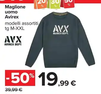 Carrefour Avirex Maglione uomo modelli assortiti tg M-XXL offerta
