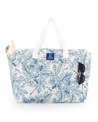Globo Moda Lancetti - borsa mare multitasche bianca fantasia tropicale offerta