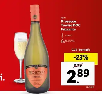 Lidl Prosecco treviso doc frizzante offerta