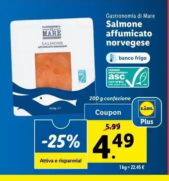 Lidl Salmone affumicato norvegese offerta
