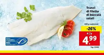 Tranci di filetti di baccalà salati