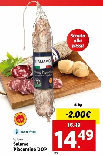 Lidl Salame piacentino dop offerta