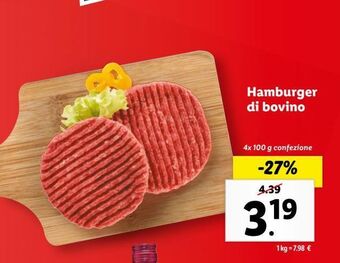 Lidl Hamburger di bovino offerta